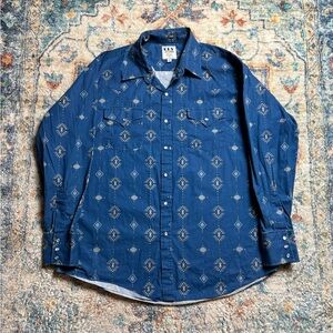 Ely Cattleman Aztec Pearl Snap Shirt Size XL